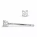 2 x 0,04 ct diamant solitaire oorbel in 14 karaat witgoud met diamant
