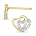 hart diamant oorsteker in 14 karaat goud en witgoud met diamant