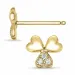 bloem diamant oorsteker in 14 karaat goud met diamant 