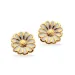 7,5 mm Scrouples margriet oorbellen in verguld sterlingzilver witte emaille