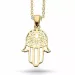 Scrouples hamsa hand hanger met ketting in verguld sterlingzilver