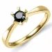 zwart solitaire ring in 14 karaat goud 0,32 ct