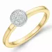 rond diamant gouden ring in 14 karaat goud-en witgoud 0,11 ct