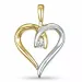 hart diamant hanger in 14 caraat goud-en witgoud 0,04 ct