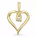 hart diamant hanger in 14 caraat goud 0,04 ct