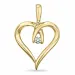 hart diamant hanger in 14 caraat goud 0,04 ct