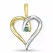 hart smaragd hanger in 14 caraat goud-en witgoud 0,04 ct