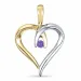 hart amethist hanger in 14 caraat goud-en witgoud 0,03 ct