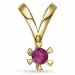 echt robijn hanger in 14 caraat goud 0,30 ct