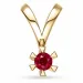 echt robijn hanger in 14 caraat goud 0,30 ct