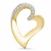 hart diamanten hanger in 14 caraat goud-en witgoud 0,07 ct