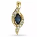 saffier diamanten hanger in 14 caraat goud 0,04 ct 0,34 ct