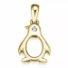 pinguin diamant gouden hanger in 14 caraat goud 0,01 ct