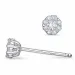 bloem diamant oorsteker in 14 karaat witgoud met diamant