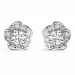 bloem witgoud briljant oorbellen in 14 karaat witgoud met diamant 