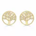 10 mm Støvring Design boom van het leven zirkoon oorbellen in 8 karaat goud witte zirkoon