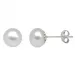 8 mm Støvring Design witte parel oorbellen in zilver
