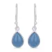 druppelvormig blauwe caledoniet oorbellen in zilver - Loom Stones