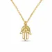 hamsa hand ketting in verguld sterlingzilver met hanger in verguld sterlingzilver