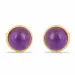 matte rond paarse amethist oorsteker in verguld sterlingzilver - Loom Stones