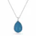 Blauwe ketting in zilver met hanger in zilver