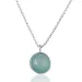 Rond blauwe ketting in zilver met hanger in zilver