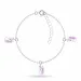 eenhoorn paarse kinder armband in zilver met hanger in zilver