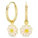 12 mm bloem witte kinder oorbellen in verguld zilver - Little Ones