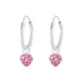 12 mm hart roze kristal creool in zilver