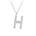 letter h zirkoon ketting in zilver