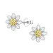 bloem kinder oorbellen in zilver met verguld zilver - Little Ones