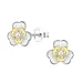 bloem kinder oorbellen in zilver met verguld zilver - Little Ones