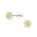 bloem oorbellen in zilver met verguld zilver - Little Ones