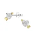 hart zirkoon kinder oorbellen in zilver met verguld zilver - Little Ones