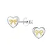 hart kinder oorbellen in zilver met verguld zilver - Little Ones
