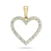 hart zirkoon hanger in 9 karaat goud