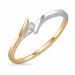 smal diamant ring in 14 karaat goud-en witgoud 0,051 ct