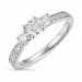 echt diamant ring in 14 karaat witgoud 0,30 ct 2 x 0,10 ct 0,11 ct