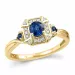 vierkant saffier diamant ring in 14 karaat goud 0,07 ct 0,45 ct 0,09 ct