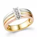 diamant ring in 14 karaat geel-, wit-, en roodgoud 0,153 ct