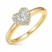 Hart diamant ring in 14 karaat goud 0,24 ct 0,08 ct