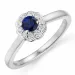 bloem saffier diamant ring in 14 karaat witgoud 0,14 ct 0,38 ct