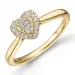 Hart diamant ring in 14 karaat goud 0,14 ct