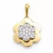 bloem diamanten hanger in 14 caraat goud-en witgoud 0,35 ct