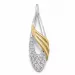 abstract diamant hanger in 14 caraat goud-en witgoud 0,202 ct