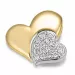 hart diamant hanger in 14 caraat goud-en witgoud 0,151 ct