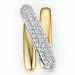 Abstract diamant hanger in 14 caraat goud-en witgoud 0,234 ct