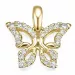 vlinder diamant hanger in 14 caraat goud 0,134 ct