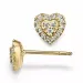 Hart diamant oorbellen in 14 karaat goud met diamanten 