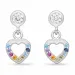 hart multikleurige zirkoon oorbellen in zilver